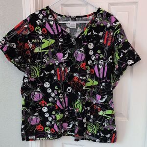 Disney Nightmare Before Christmas Scrub Top
